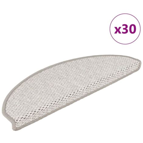 Tapis d'escalier-Moquette d'escalier-Tapis de marches autocollants 30 pcs 65x21x4 cm platine 731340