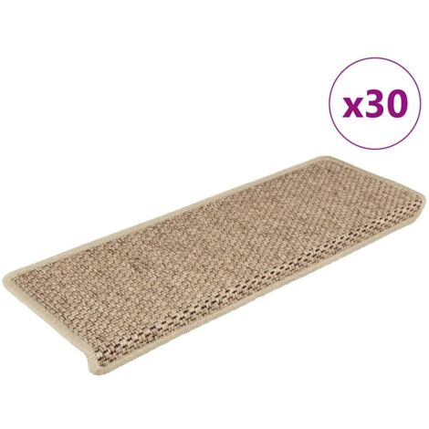 Tapis d'escalier-Moquette d'escalier-Tapis de marches autocollants 30 pcs 65x21x4 cm sable 412239