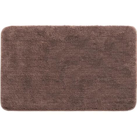 Tapis descente de bain - chenille microfibre à poils longs - Absorbe l'eau - Antidérapant - Rectangulaire (80x50cm)