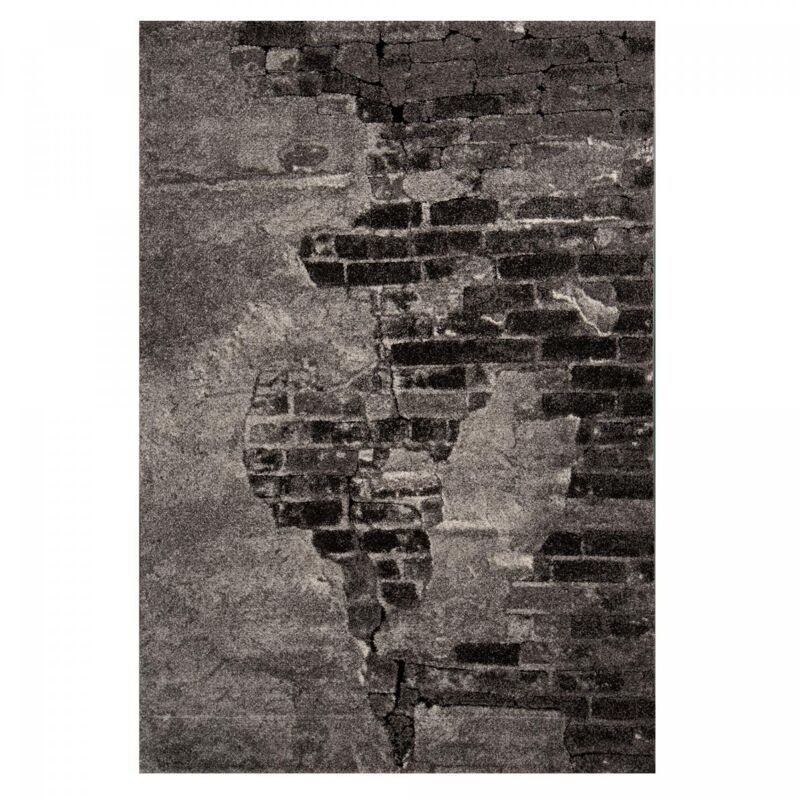 Tapis salon et chambre 120x170 gris clair et gris foncé tissé