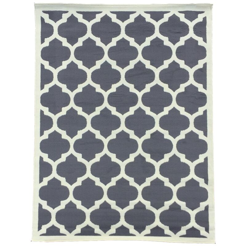 Unamourdetapis - Tapis salon et chambre 80x150 gris rectangle tissé motif géométrique AF1 style