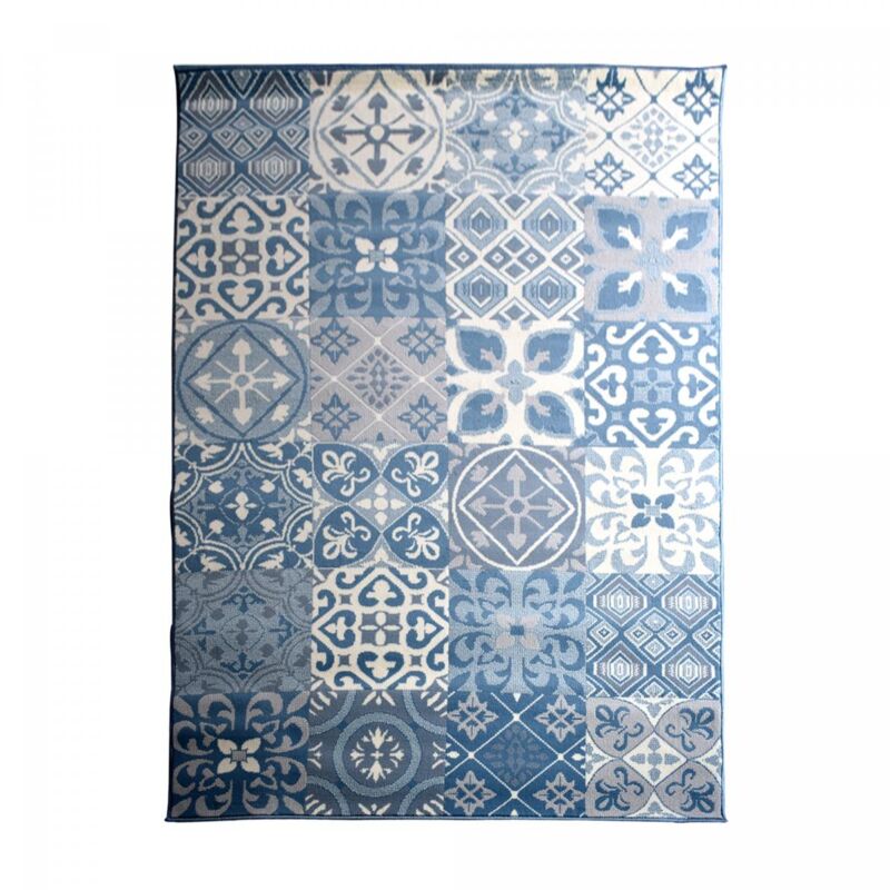 Unamourdetapis - Tapis salon et chambre 60x110 bleu et beige tissé motif oriental AF1 tchimeto