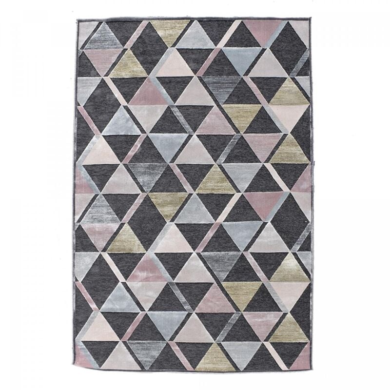 Unamourdetapis - Tapis salon et chambre en viscose 120x170 gris et rose tissé
