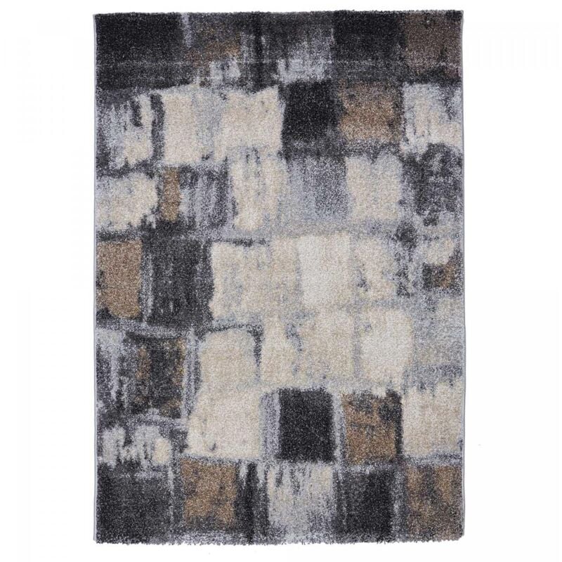 Unamourdetapis - Tapis salon et chambre 60x110 gris rectangle tissé motif géométrique elegant 04