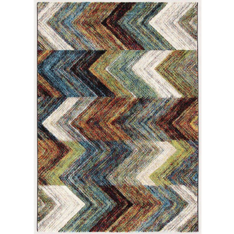 Unamourdetapis - Tapis chambre 80x150 bleu rectangle tissé motif géométrique colors