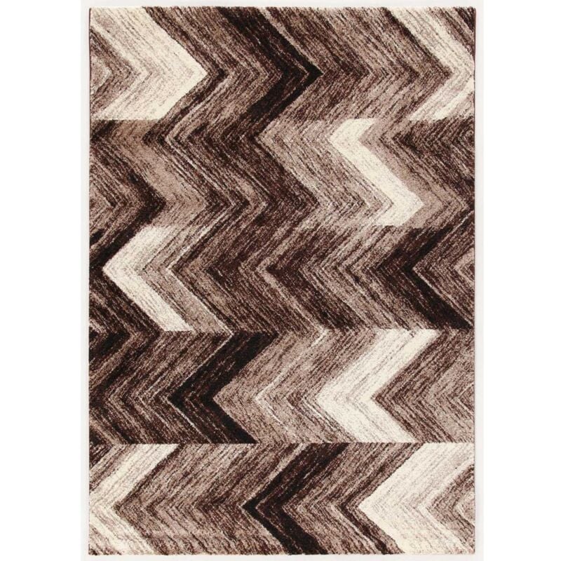 Unamourdetapis - Tapis chambre 80x150 marron rectangle tissé motif géométrique colors