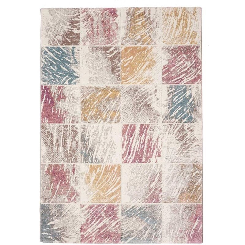 Unamourdetapis - Tapis salon et chambre 60x110 multicolore rectangle tissé motif géométrique pasty