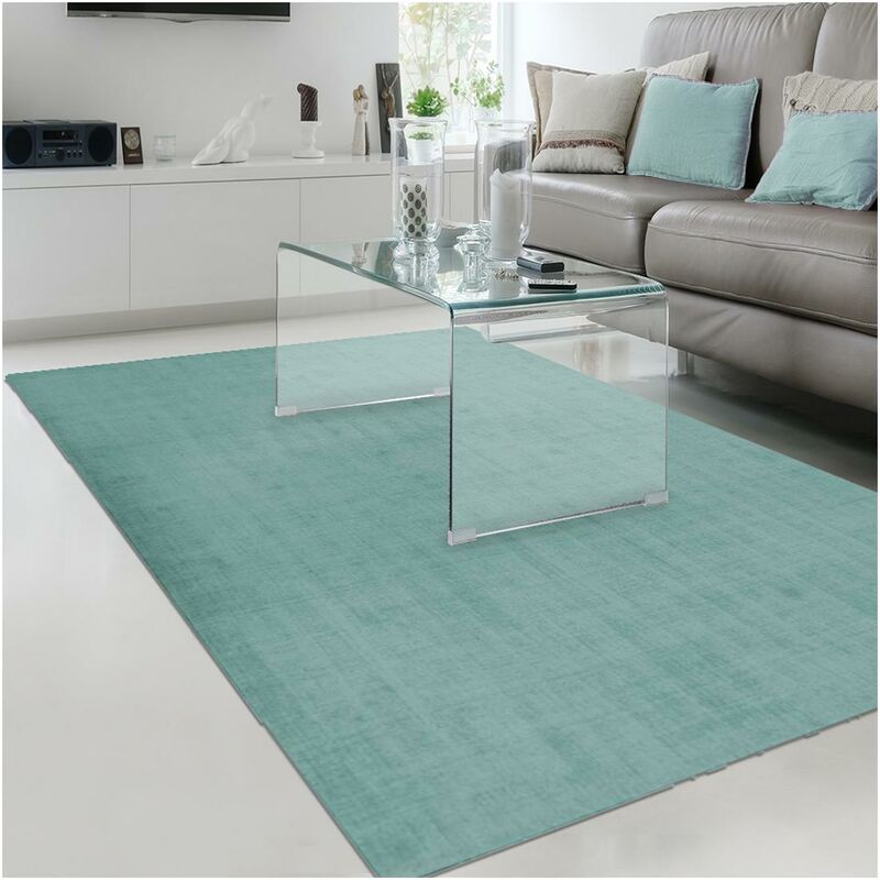 

diseño moderno alfombra 60x110 cm rectangular UNIDO NEO azul entrada Handtufted adecuado para calefacción por suelo radiante - Vert