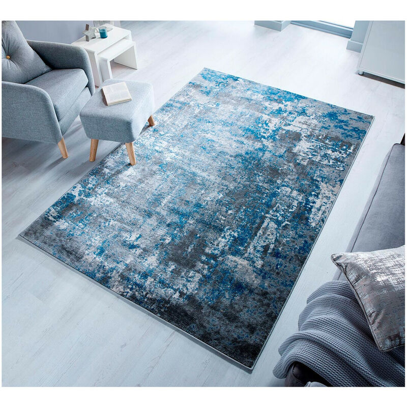 Flair Rugs - Tapis design rayé pour salon Wonderlust Bleu 160x230