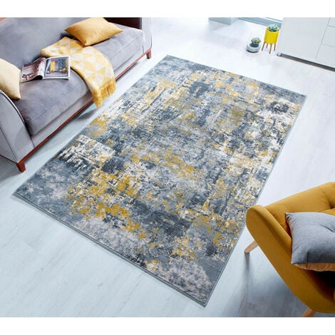 FLAIR RUGS Tapis design rayé pour salon Wonderlust Jaune 120x170