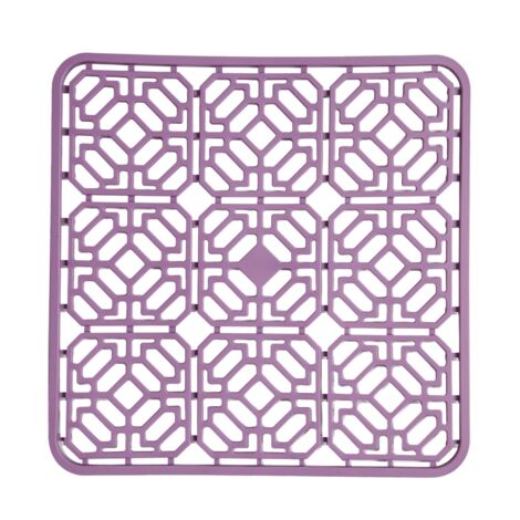 ID Mat 323230 Fleurs Tapis Fond d'Évier PVC Transparent 32 x 32 x