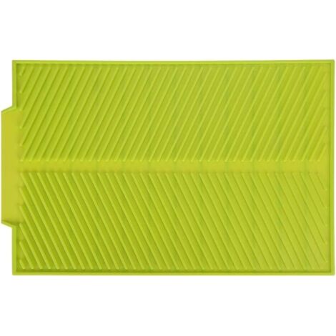 Tapis d'évier de cuisine, tapis de drainage en silicone tapis de séchage de vaisselle en silicone vert tapis de séchage de vaisselle en silicone (grand vert fruité (43 x 33))