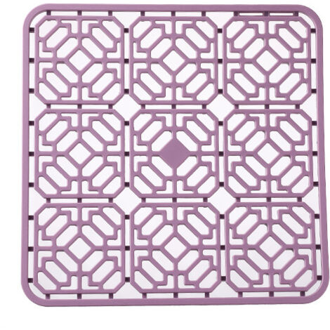 Tapis d'évier, Grand Tapis d'évier de Cuisine en PVC, Accessoires pour évier et évier avec Trous de Drainage,  3030(violet)