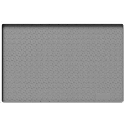 Tapis d'évier multifonctionnel en silicone gris, antidérapant et résistant à la chaleur – idéal pour les plans de travail d'évier, facilite le séchage et le nettoyage. 86 x 56 cm