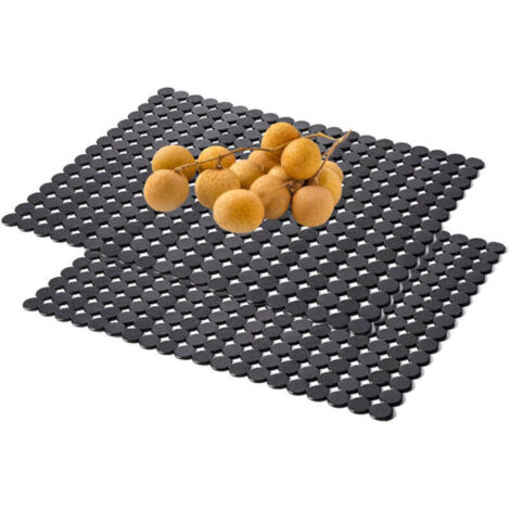 Tapis d'évier - Protection d'évier - Égouttoir à vaisselle - Accessoires de cuisine - PVC écologique - Noir - 30 x 40 cm - Lot de 2
