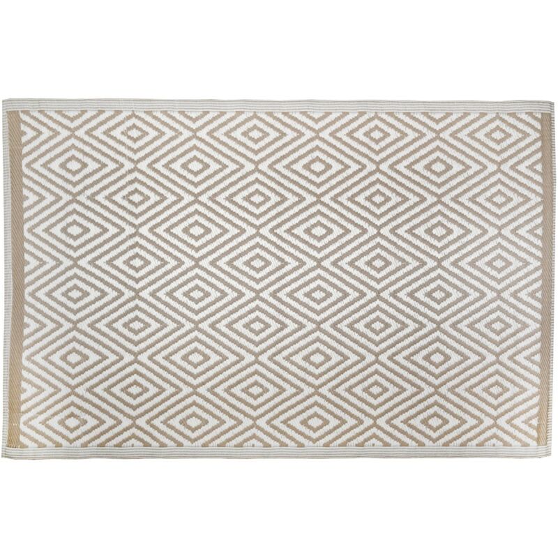 Tapis d'extérieur en polypropylène 120 x 180 cm Diamant - Beige