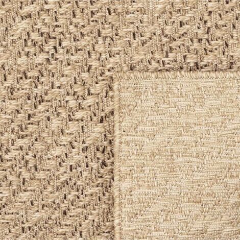 Tapis d'extérieur à motif jute - 160 x 230 cm - Résistant aux UV - Beige - Motif à pois