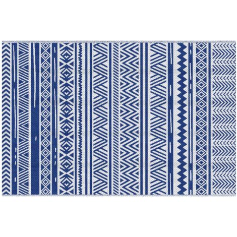 Tapis d'extérieur à motifs - Tapis double face, deux motifs disponibles - Dimensions : 2,74 m (longueur) x 1,82 m (largeur) - Polypropylène haute densité, 310 g/m²