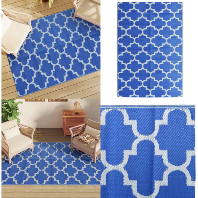 Vidaxl - Tapis d'extérieur arakil bleu 140 x 200 cm pp - Tapis D'extérieur - Tapis De Jardin - Tapis Bleu - Tapis Résistant Aux uv - Tapis Réversible