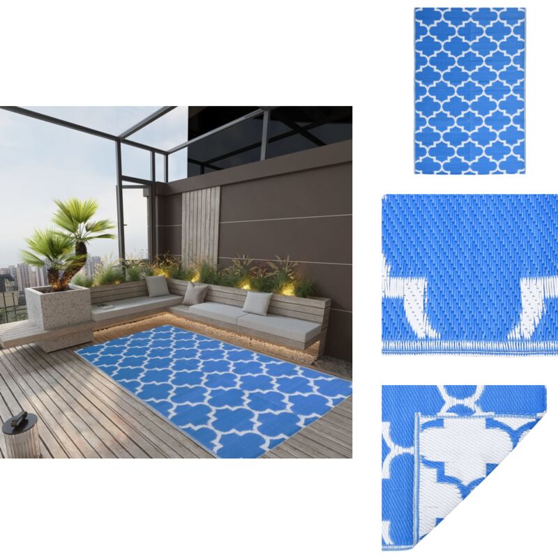Vidaxl - Tapis d'extérieur arakil Bleu 160x230 cm pp - Tapis D'extérieur - Tapis De Terrasse - Tapis De Balcon - Décoration Extérieure - Motif