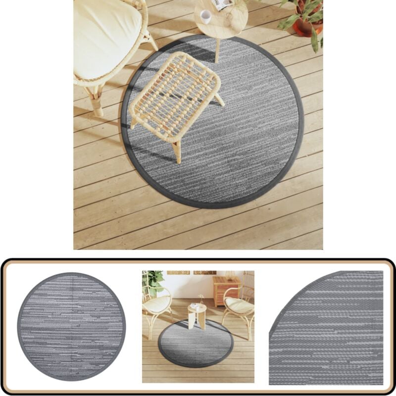 Vidaxl - Tapis d'extérieur arakil gris Ø120 cm pp - Tapis Exterieur - Tapis De Jardin - Tapis Rond - Tapis Design - Tapis Durable