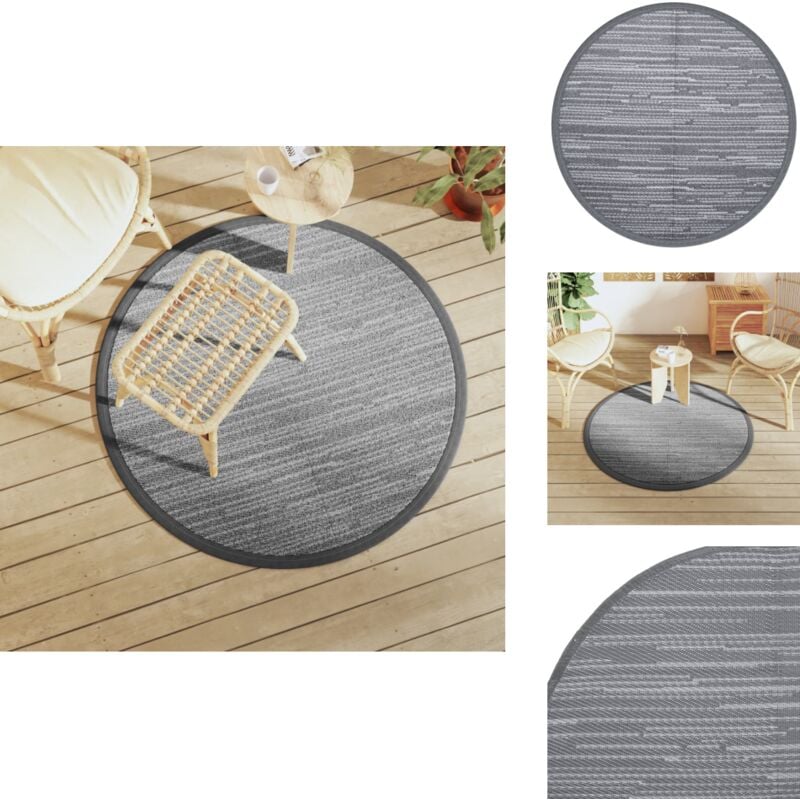 Vidaxl - Tapis d'extérieur arakil gris Ø120 cm pp - Tapis Exterieur - Tapis De Jardin - Tapis Rond - Tapis Design - Tapis Durable