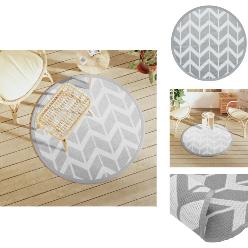 Vidaxl - Tapis d'extérieur arakil gris Ø120 cm pp - Tapis Exterieur - Tapis De Jardin - Tapis Rond - Tapis Design - Tapis Durable