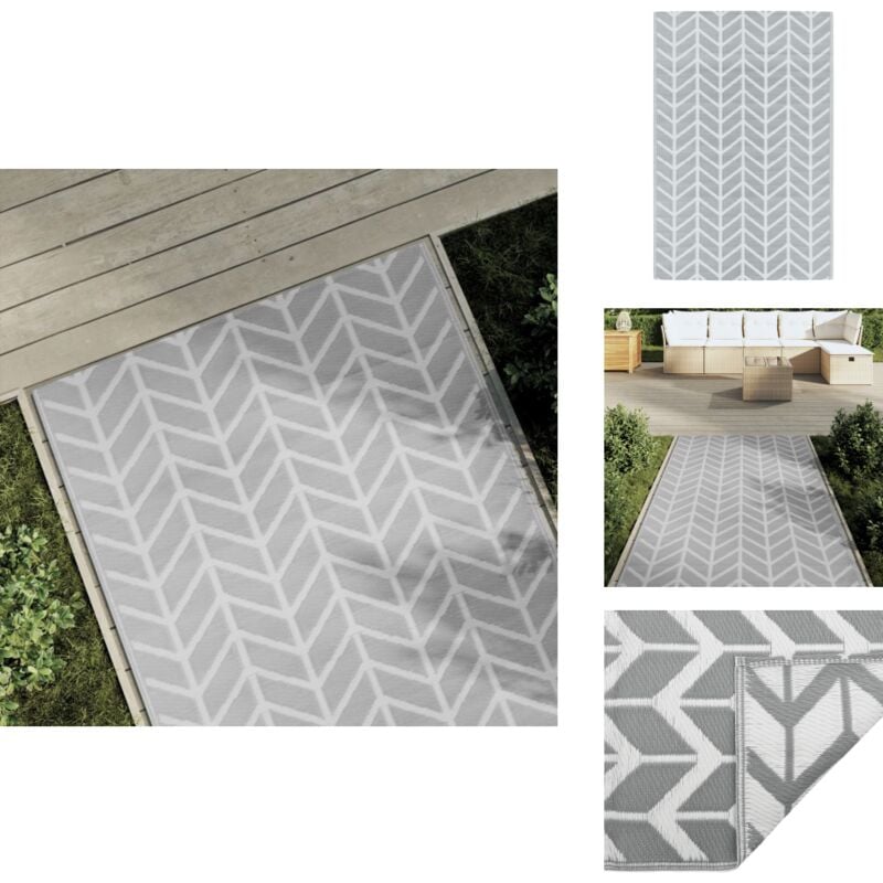 Vidaxl - Tapis d'extérieur arakil Gris 120x180 cm pp - Tapis Exterieur - Tapis De Jardin - Tapis Design - Tapis Reversible - Tapis Resistant Uv