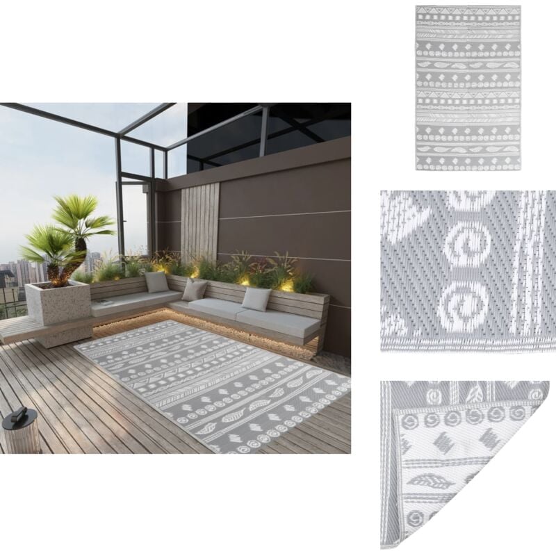 Vidaxl - Tapis d'extérieur arakil Gris 120x180 cm pp - Tapis Exterieur - Tapis De Terrasse - Tapis De Balcon - Tapis Design - Tapis Gris