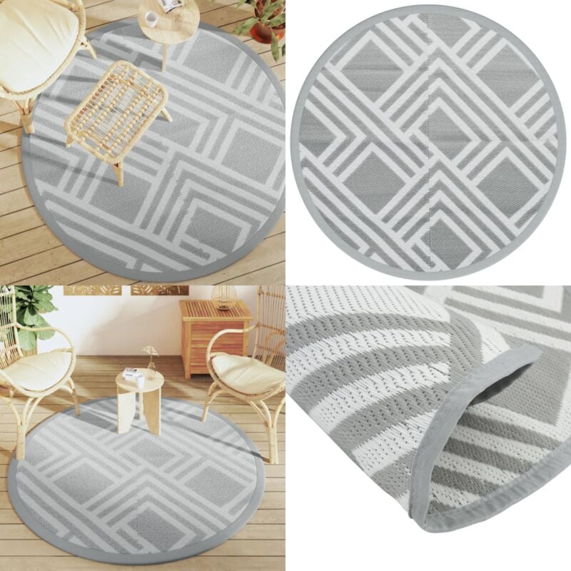 Vidaxl - Tapis d'extérieur arakil gris Ø160 cm pp - Tapis Exterieur - Tapis De Jardin - Tapis Design - Tapis Rectangulaire - Tapis Rond - Home &