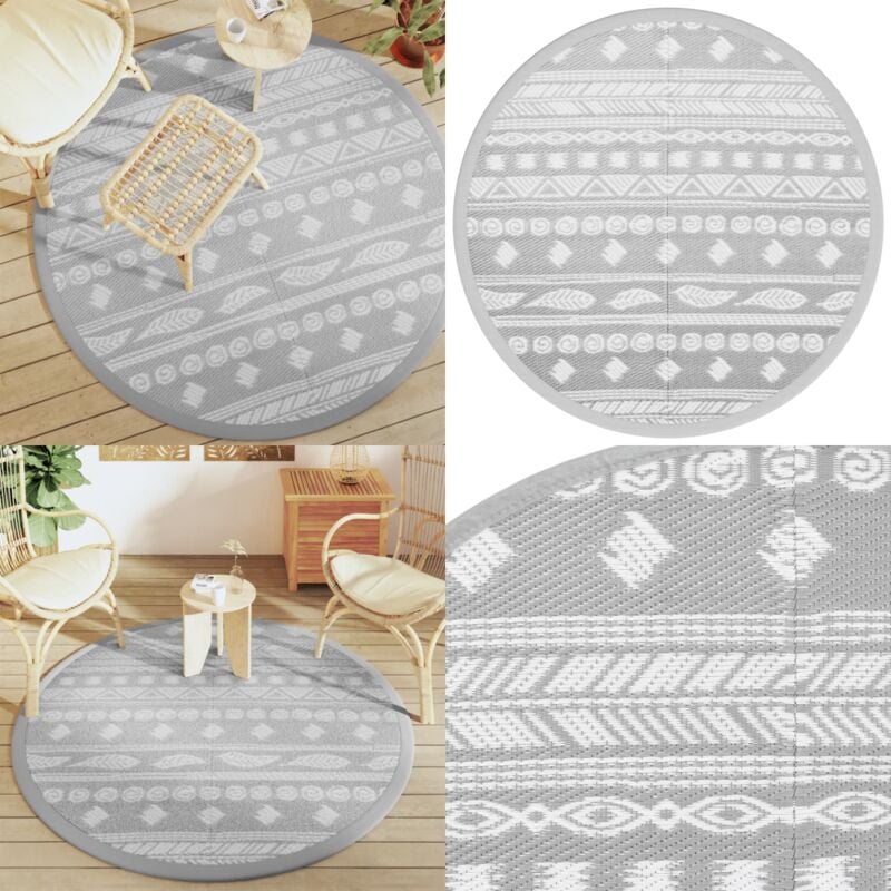Vidaxl - Tapis d'extérieur arakil gris Ø160 cm pp - Tapis Exterieure - Tapis De Jardin - Tapis Design - Tapis Rectangulaire - Tapis Rond - Home &