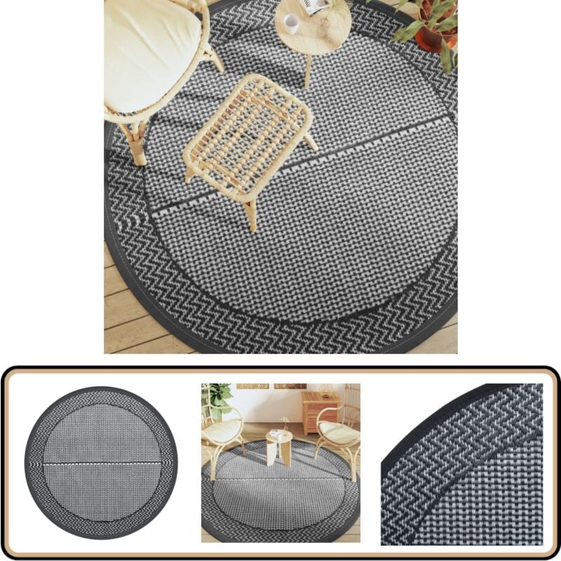 Vidaxl - Tapis d'extérieur arakil gris Ø200 cm pp - Tapis Exterieur - Tapis De Jardin - Tapis Design - Tapis Rectangulaire - Tapis Rond