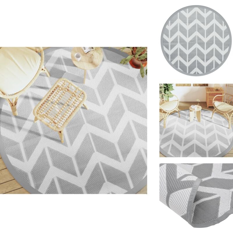 Vidaxl - Tapis d'extérieur arakil gris Ø200 cm pp - Tapis Exterieur - Tapis De Jardin - Tapis Rond - Tapis Design - Tapis Durable