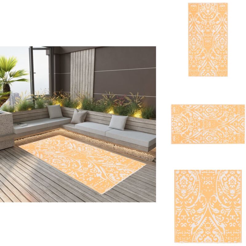 Vidaxl - Tapis d'extérieur arakil Orange et blanc 80x150 cm pp - Tapis Exterieur - Tapis De Terrasse - Tapis De Balcon - Tapis Design - Motif Jacquard