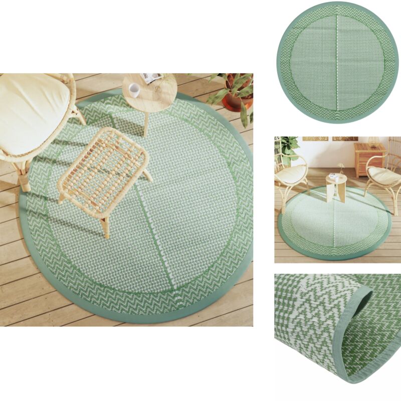 Tapis d'extérieur ARAKIL vert Ø160 cm PP - Tapis D'extérieur - Tapis De Jardin - Tapis Rond - Tapis Vert - Tapis Durable