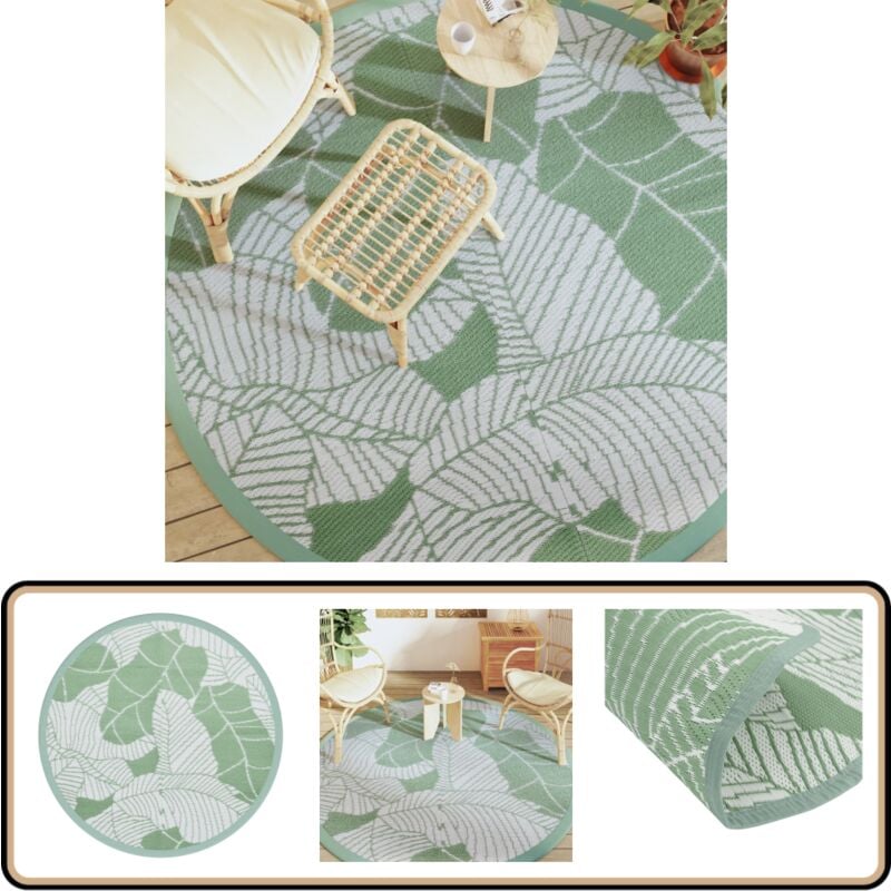 Vidaxl - Tapis d'extérieur arakil vert Ø200 cm pp - Tapis D'extérieur - Tapis De Jardin - Tapis Rond - Tapis Vert - Tapis Durable