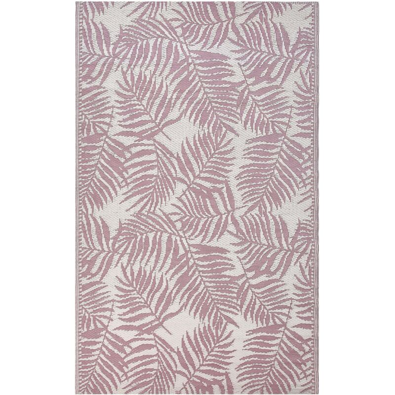 Tapis d'Extérieur avec Motif Feuille de Palmier 120 x 180 cm en Polypropylène Rose Kota