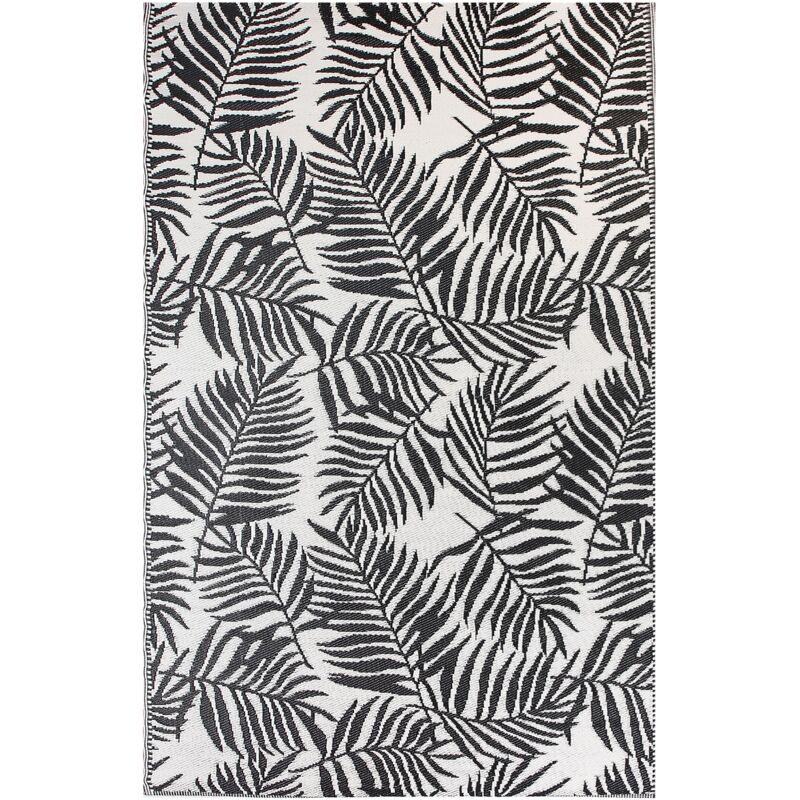 Beliani - Tapis d'Extérieur Noir et Blanc en Polypropylène Motif Feuilles de Palmier pour Terrasse au Style Moderne 180 x 270 cm