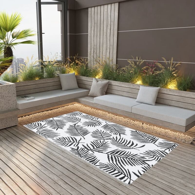 Vidaxl - Tapis d'extérieur Blanc et noir 160x230 cm pp