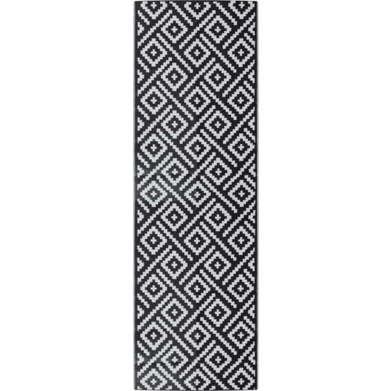Tapis d'extérieur ARAKIL blanc et noir 80 x 250 cm PP vidaXL