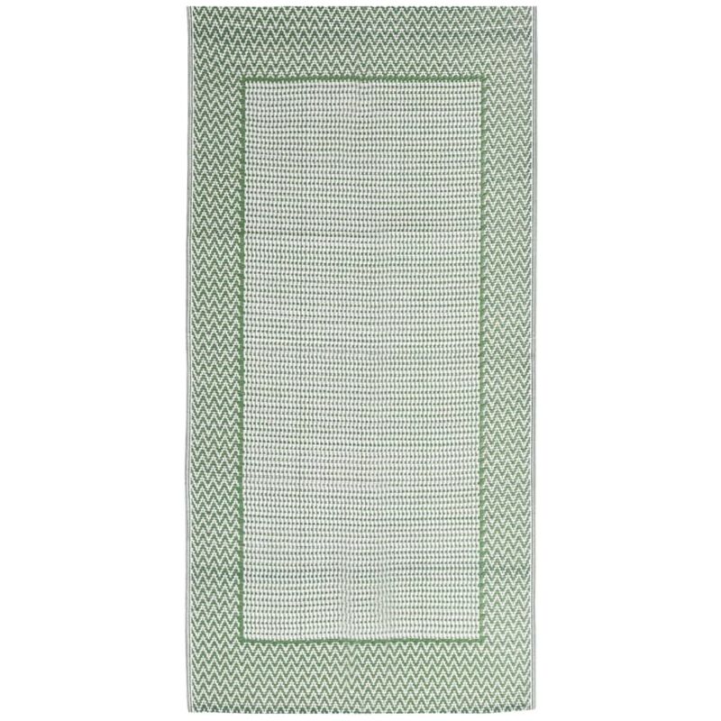 Tapis d'extérieur Vert 80x150 cm PP vidaXL - Green and white