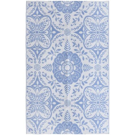 Tapis d'extérieur Bleu azuré 190x290 cm Tapis pour Entrée, Chambre, Balcon, Jardin PP BZTE913659