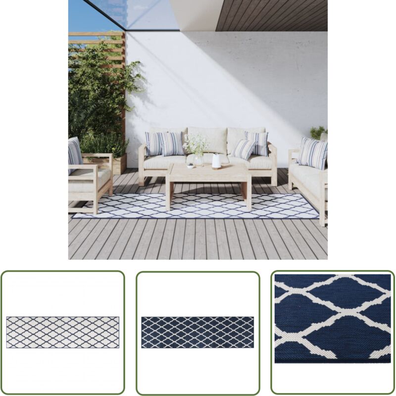 vidaXL Tapis d'extérieur 80x250 cm design réversible