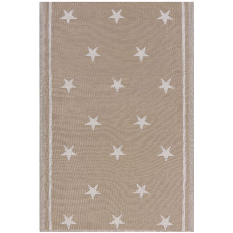 Beliani - Tapis d'Extérieur Beige en Polypropylène Motif Étoilé pour Terrasse au Style Moderne 120 x 180 cm