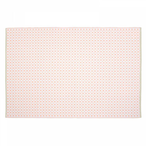 Tapis d'extérieur rectangulaire à motifs double-face en polypropylène