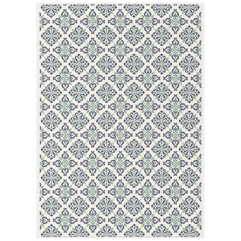 Tapis d'extérieur et intérieur - Louisette - Bleu et vert - 120 x 170 cm