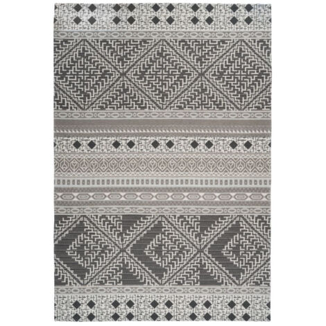 Tapis d'Extérieur Ethnique "Yoga" Taupe & Crème 160 x 230 cm