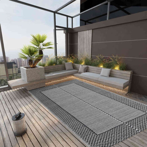 Tapis d'extérieur Gris 190x290 cm Tapis pour Entrée, Chambre, Balcon, Jardin PP BZTE984859