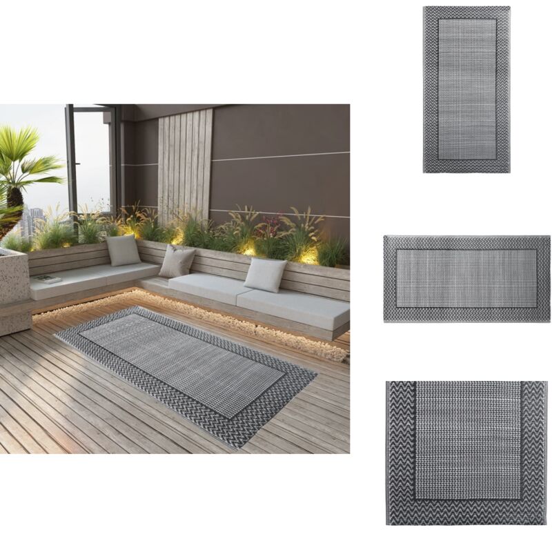 Vidaxl - Tapis d'extérieur Gris 80x150 cm pp - Tapis D'extérieur - Tapis De Terrasse - Tapis De Balcon - Décoration Extérieure - Motif Jacquard