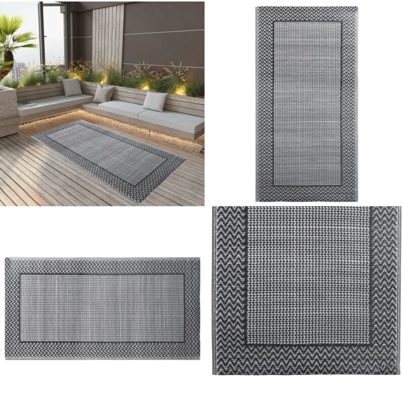 Vidaxl - Tapis d'extérieur Gris 80x150 cm pp - Tapis D'extérieur - Tapis De Terrasse - Tapis De Balcon - Décoration Extérieure - Motif Jacquard